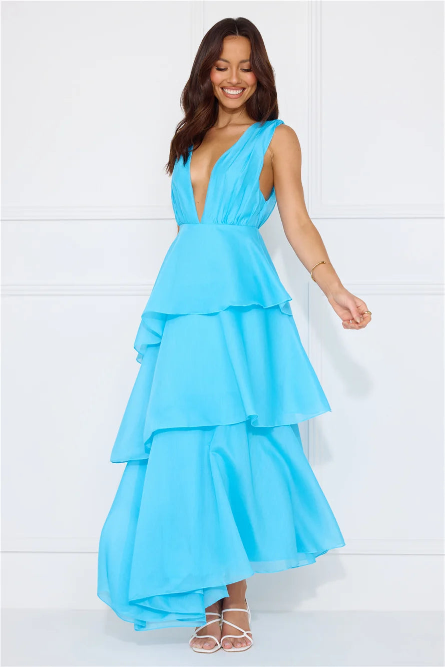 Fashion Zone Maxi Dress Aqua