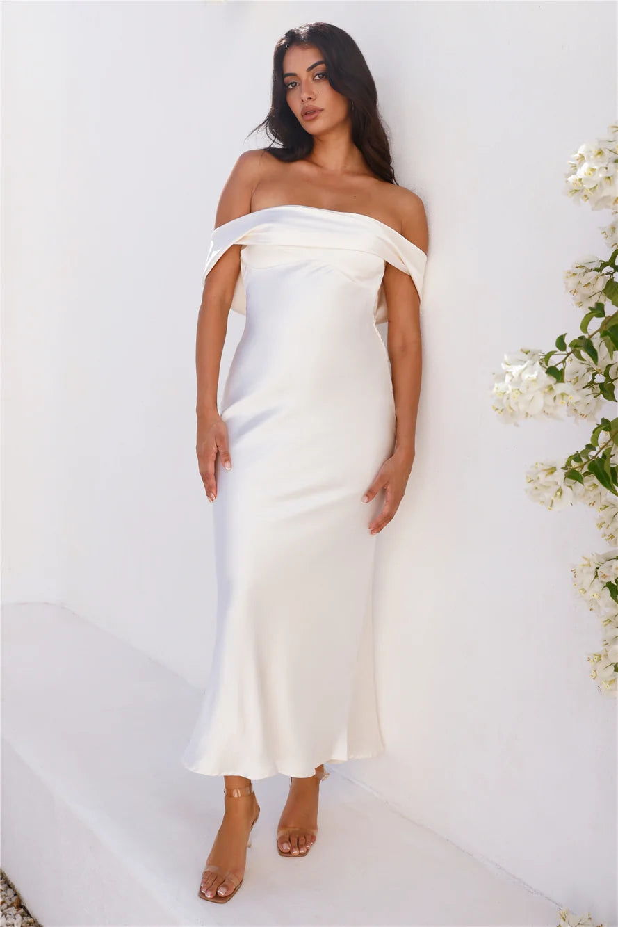 Precious Pearl Satin Maxi Dress Pink