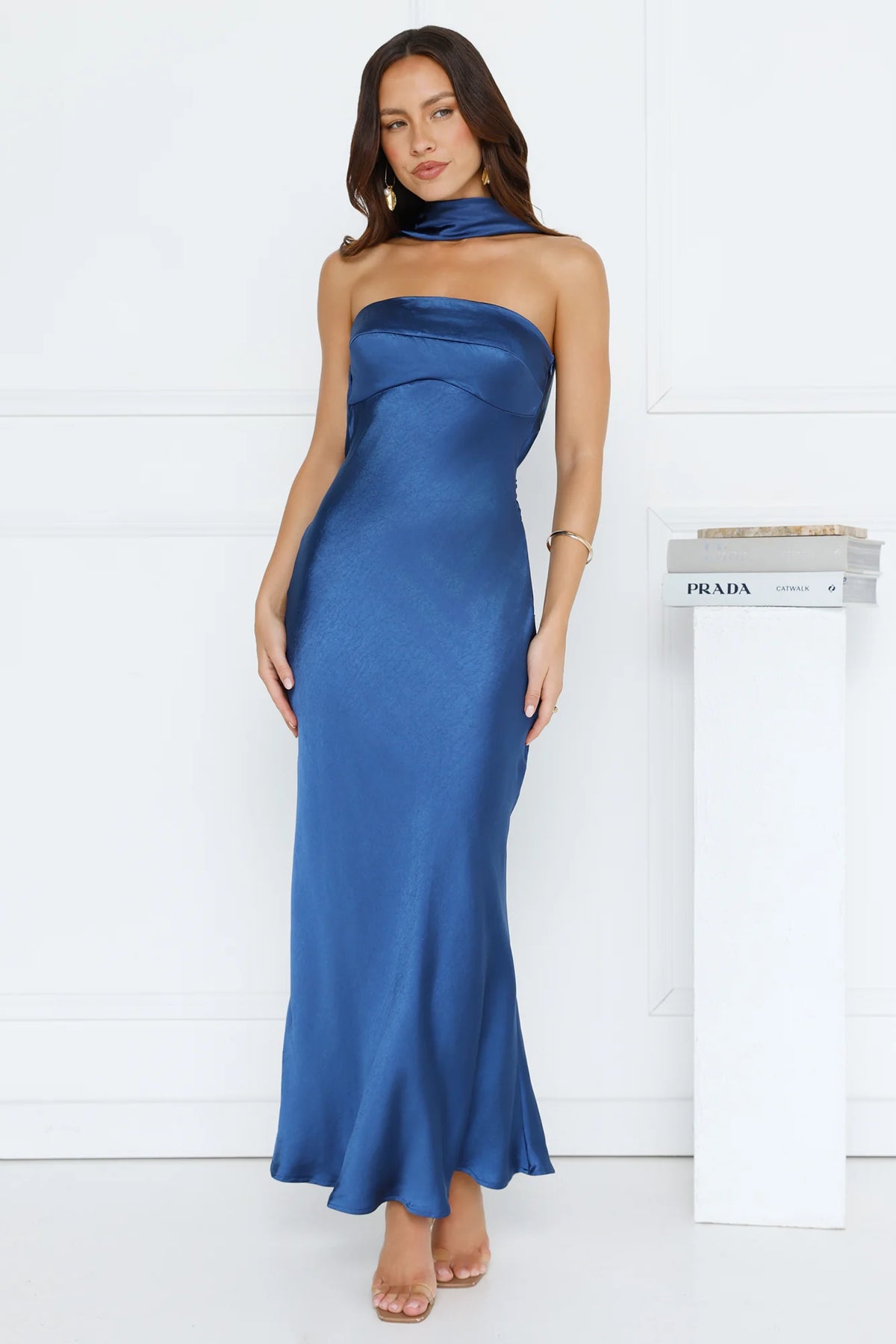 Precious Pearl Satin Maxi Dress Pink
