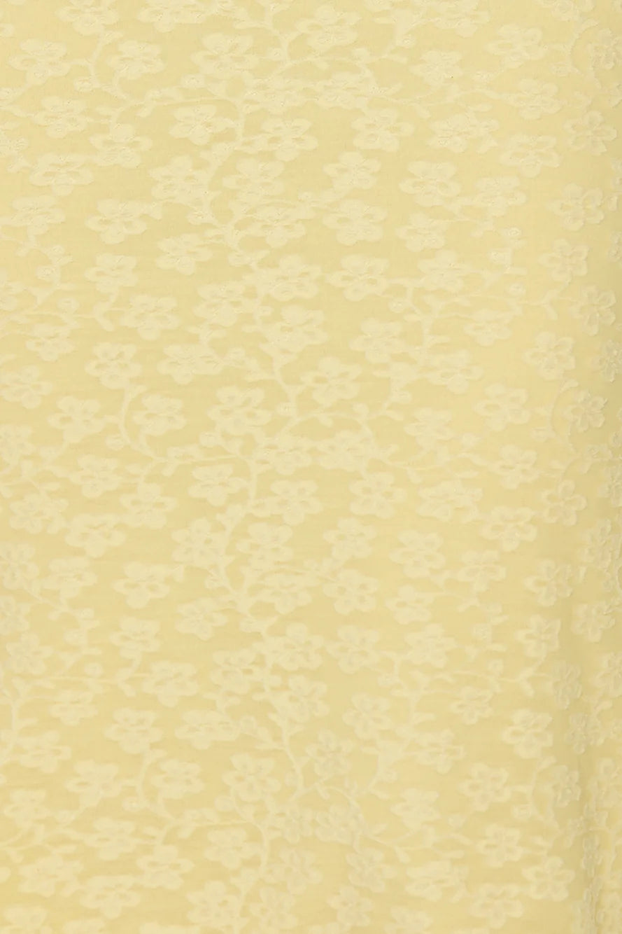 Tropical Tango Strapless Midi Dress Yellow