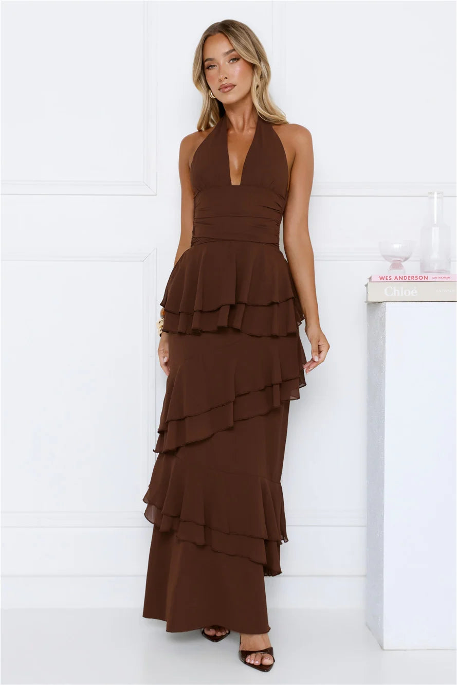 Power Glow Halter Maxi Dress Lilac