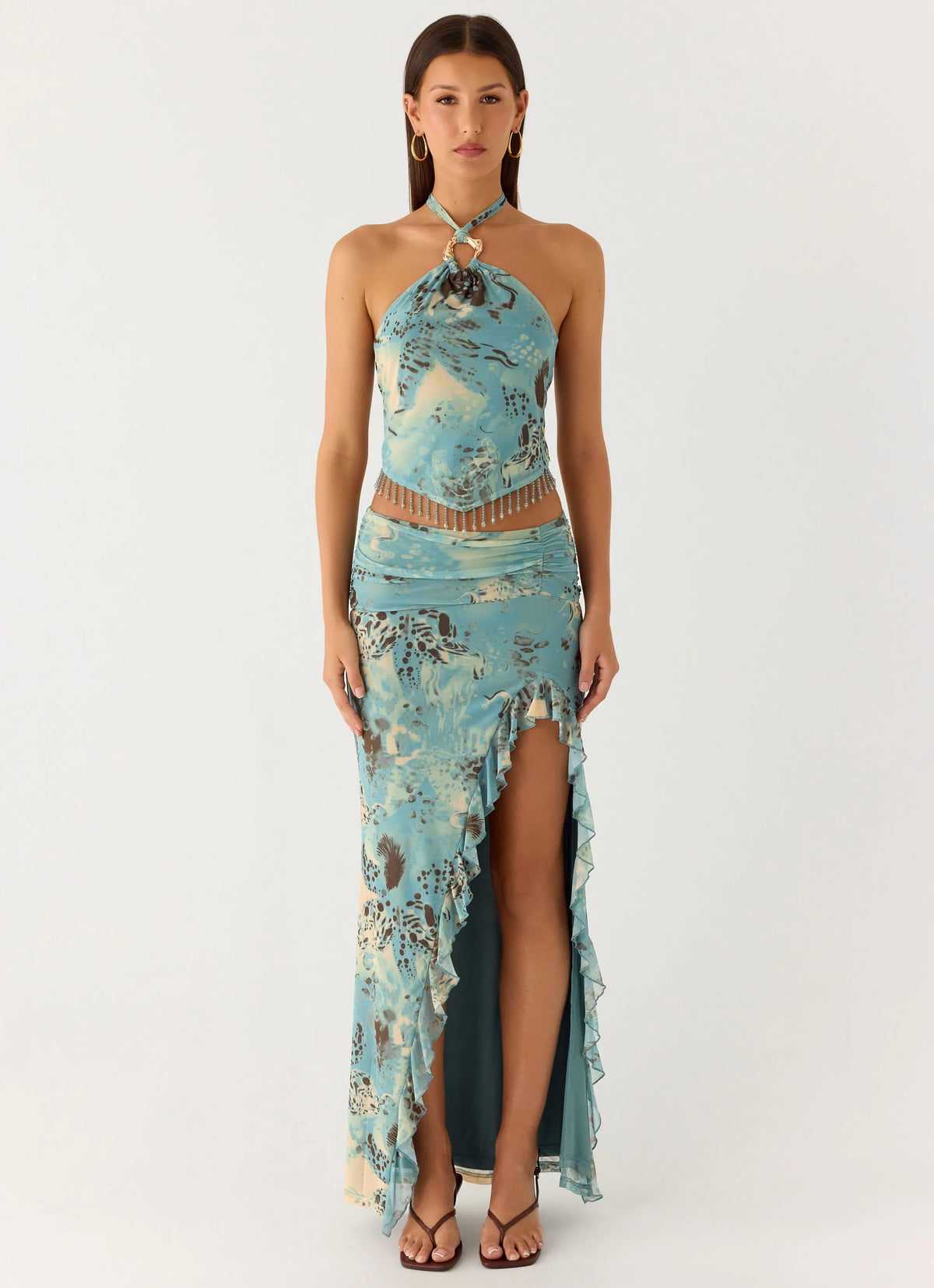 Lloyd Maxi Skirt - Aqua Blur