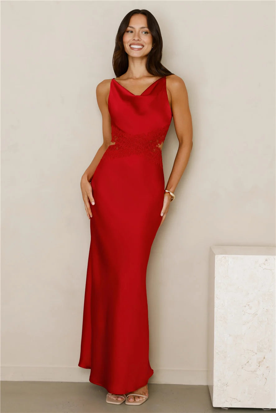 Satin Embrace Maxi Dress Sage