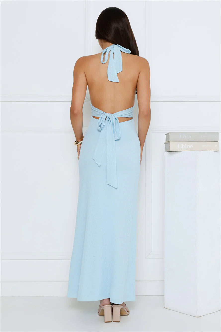 Palm Avenue Halter Maxi Dress Pink