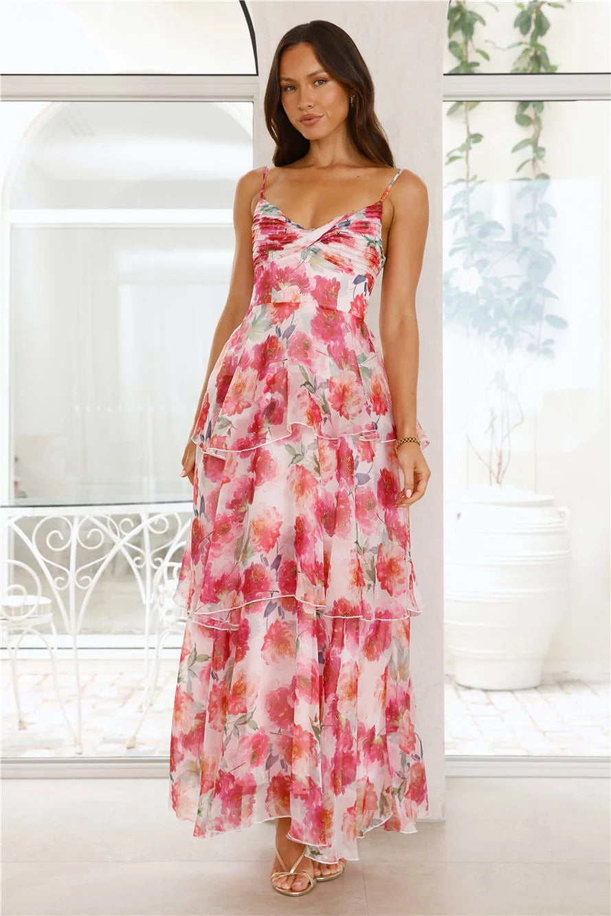 Starflower Breeze Maxi Dress Orange