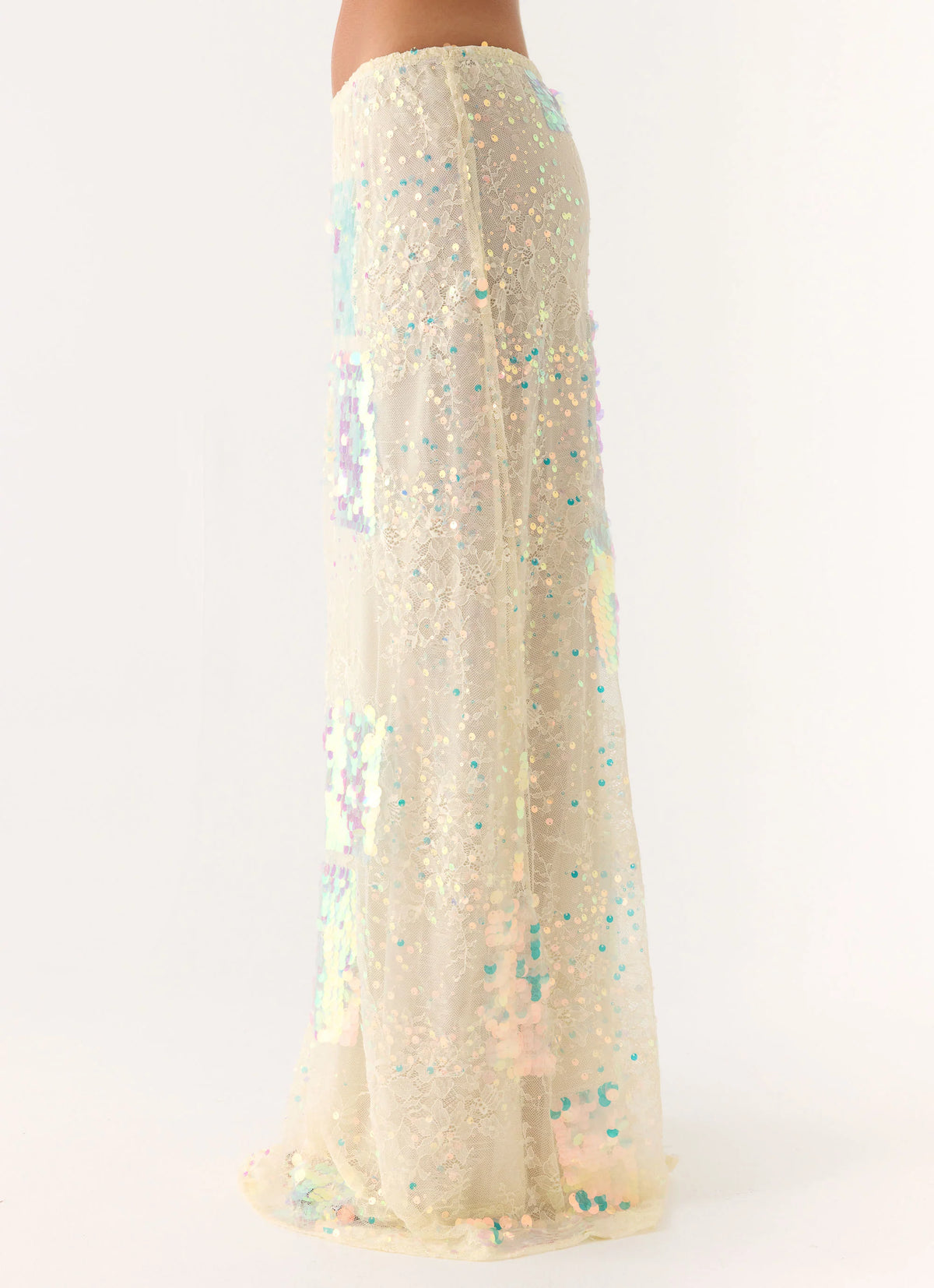 Erinah Sequin Maxi Skirt - Yellow