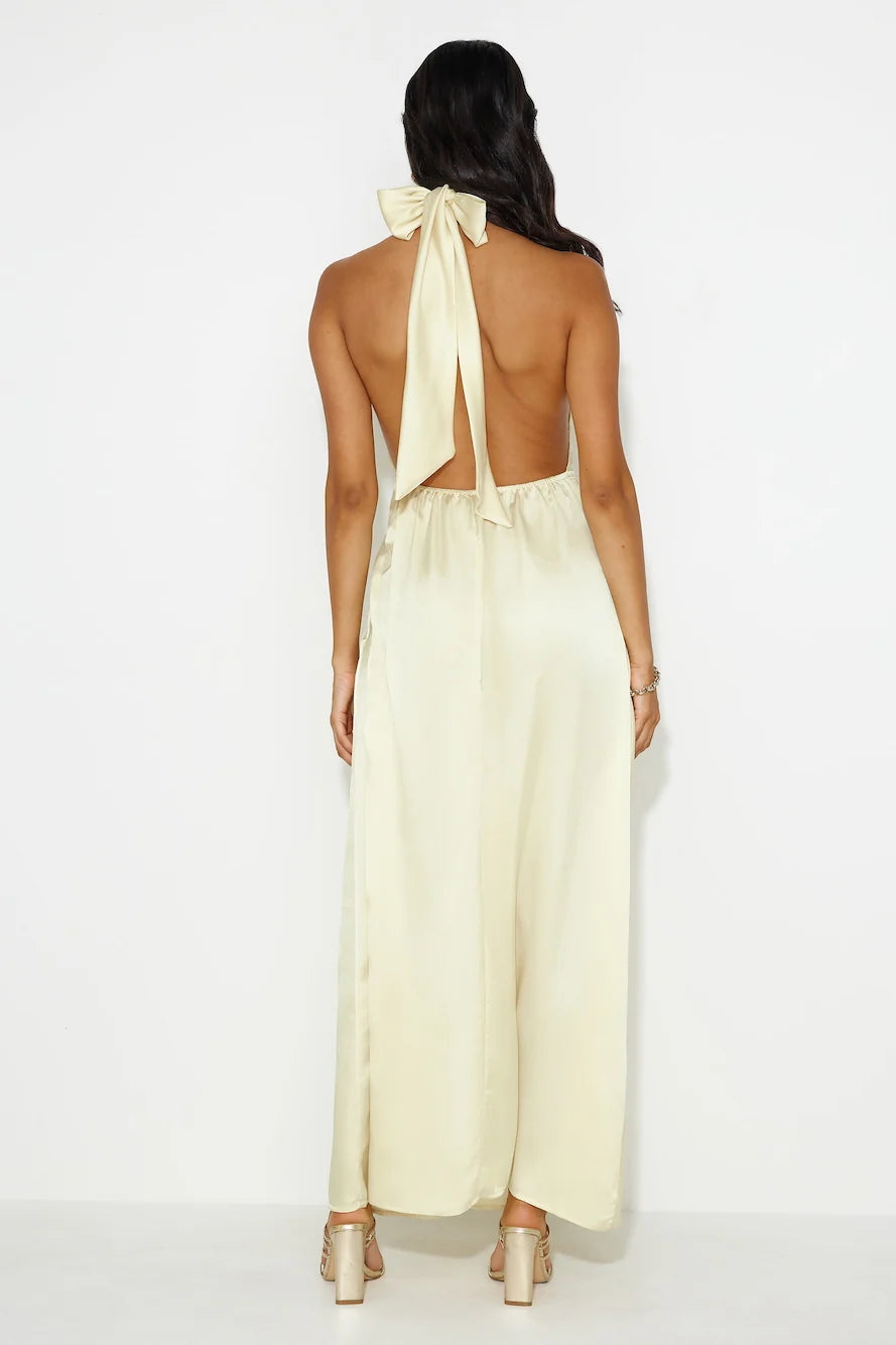 Exciting Event Satin Maxi Dress Pink