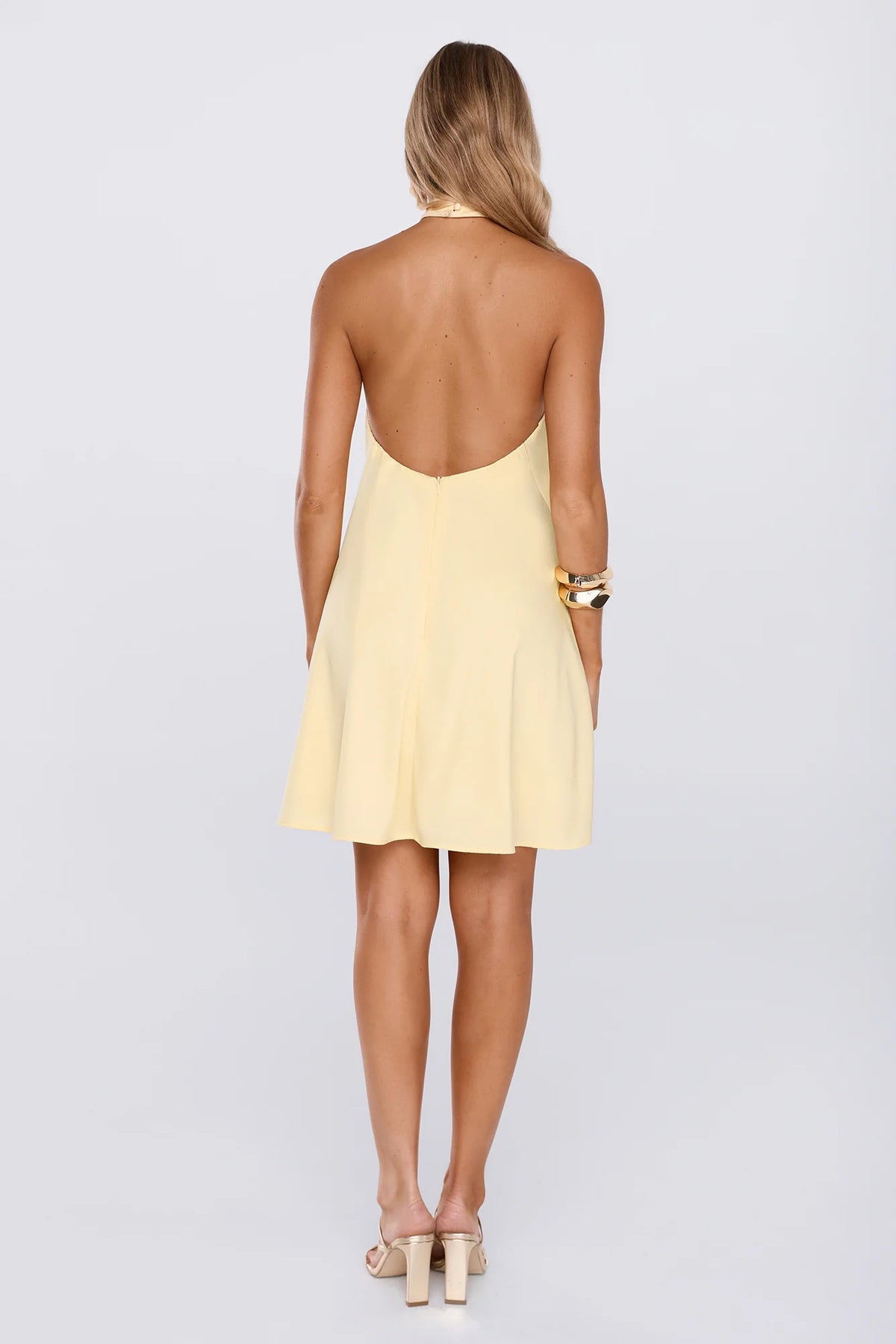 Need This Edit Halter Mini Dress Yellow