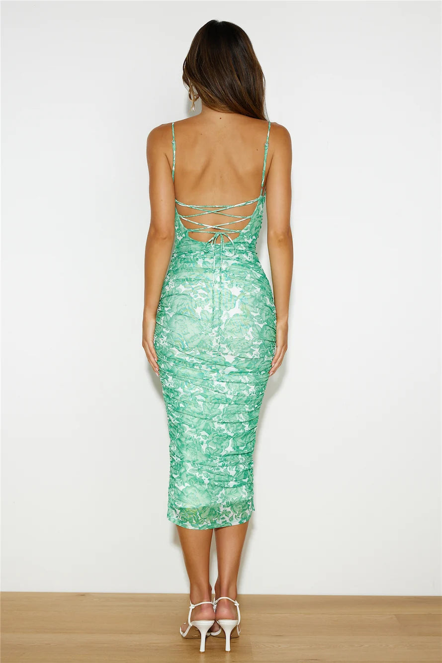 Print Lover Midi Dress Orange