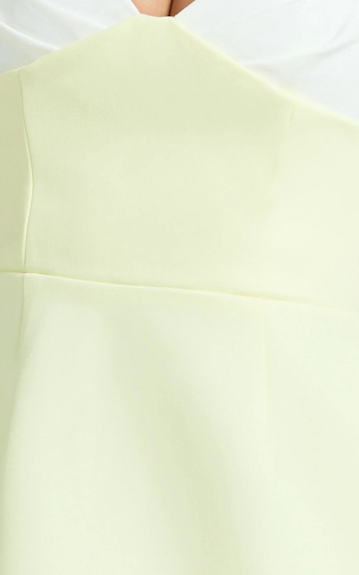 Anna Mini Dress - Contrast Neck Tulip Skirt Dress in Lemon and White