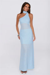 Dressed For This Halter Maxi Dress Blue