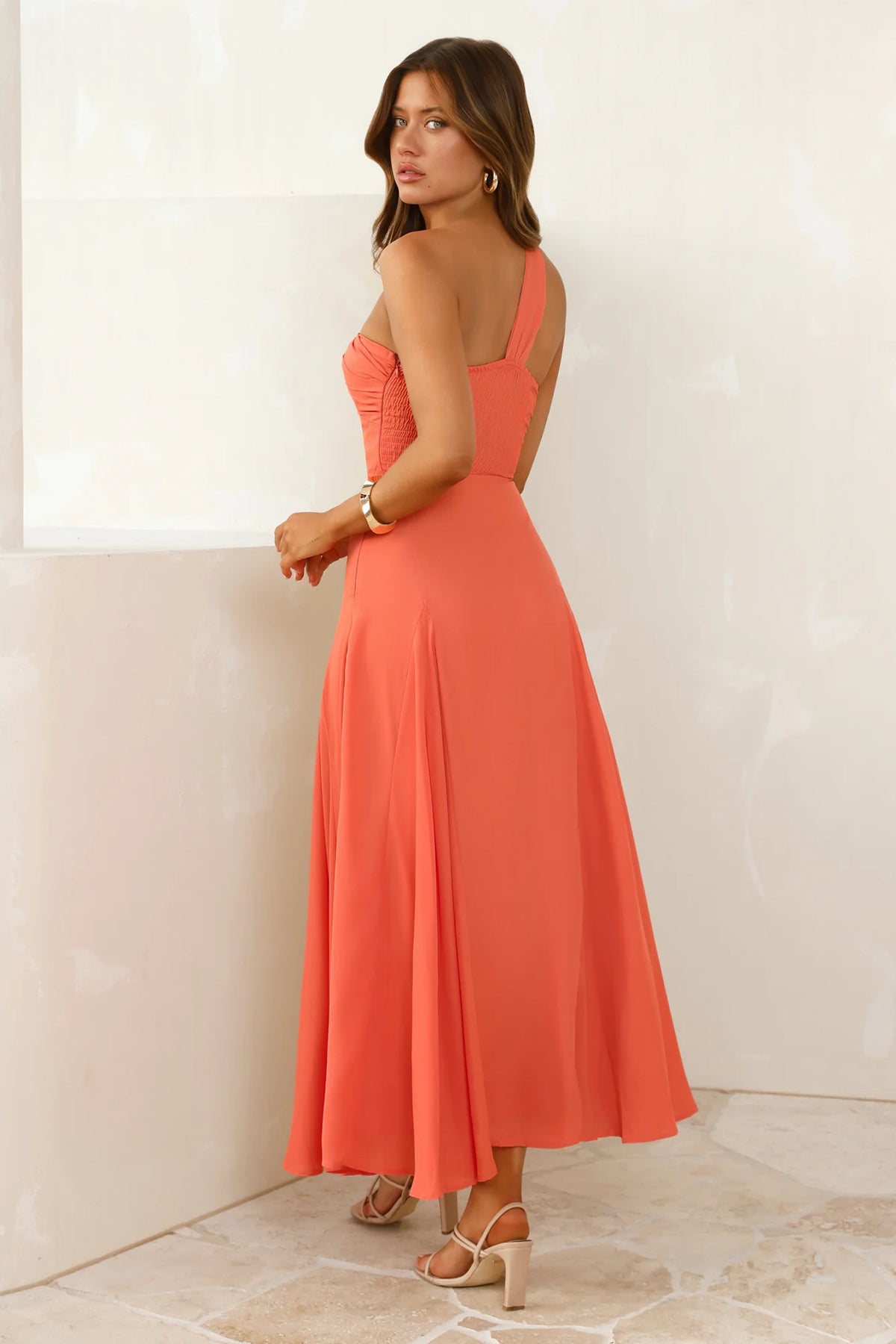 Styled Like A Star One Shoulder Maxi Dress Navy
