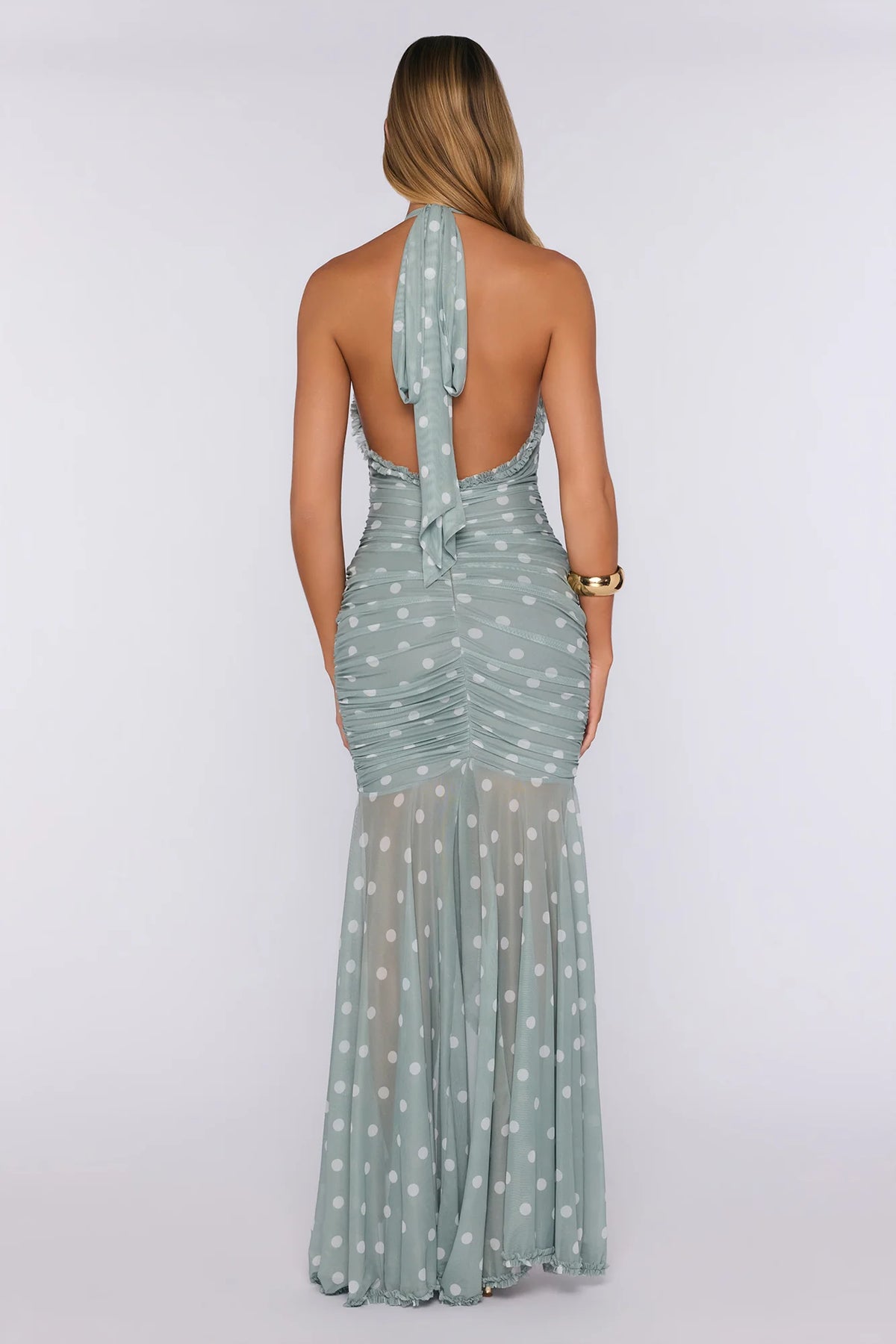 Put Yourself First Polka Dot Maxi Dress Green