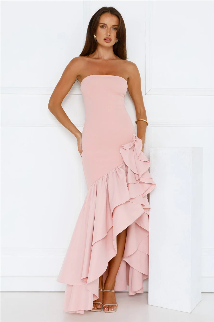 Extravagant Events Strapless Maxi Dress Pink