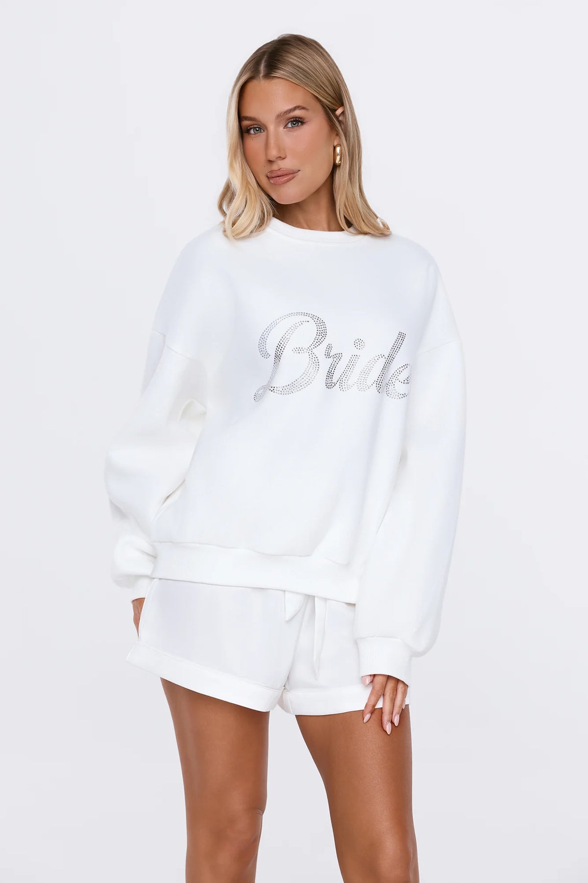 Bedazzled Bride Sweater White