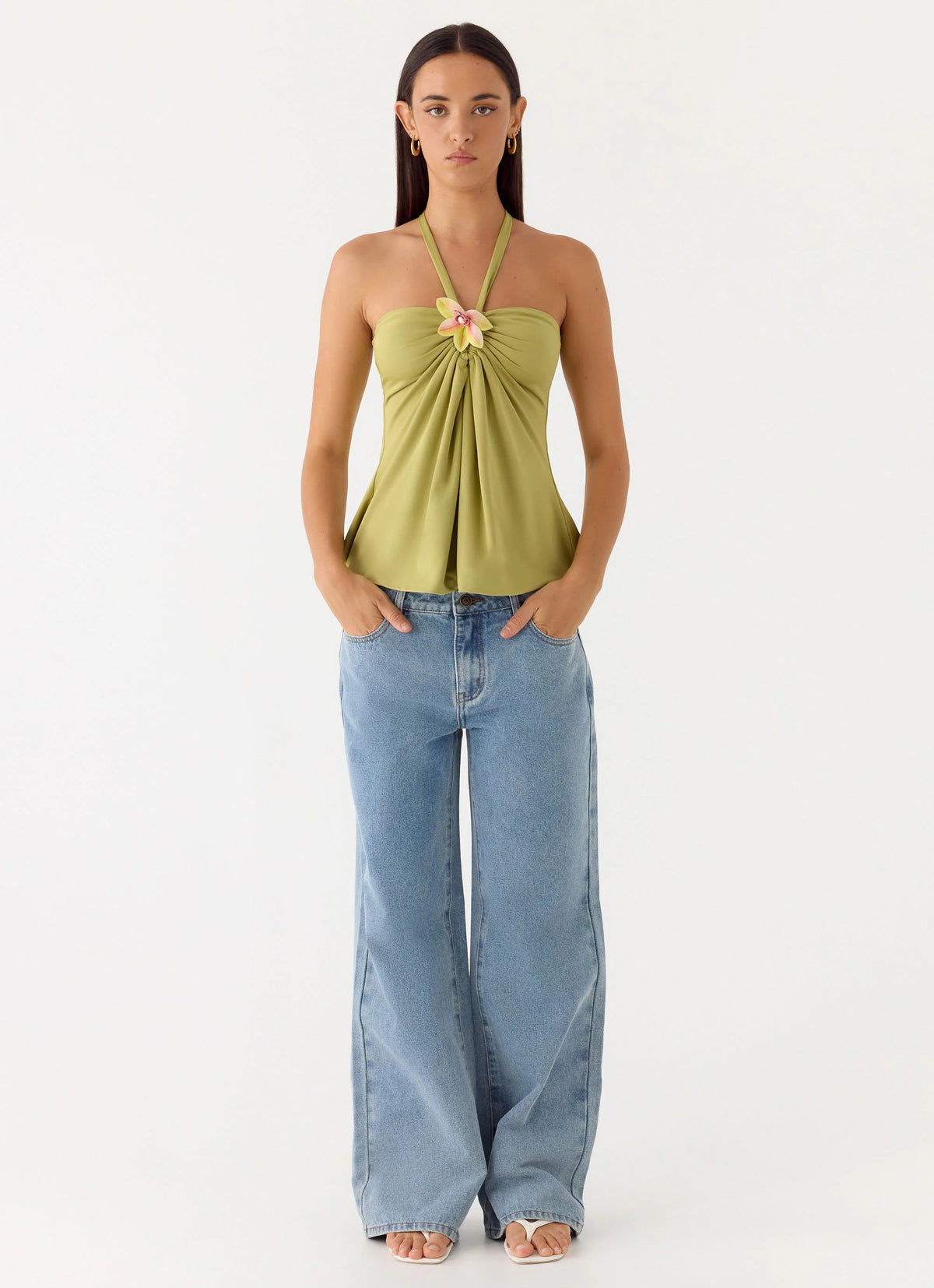 Aesha Low Rise Jeans - Light Denim