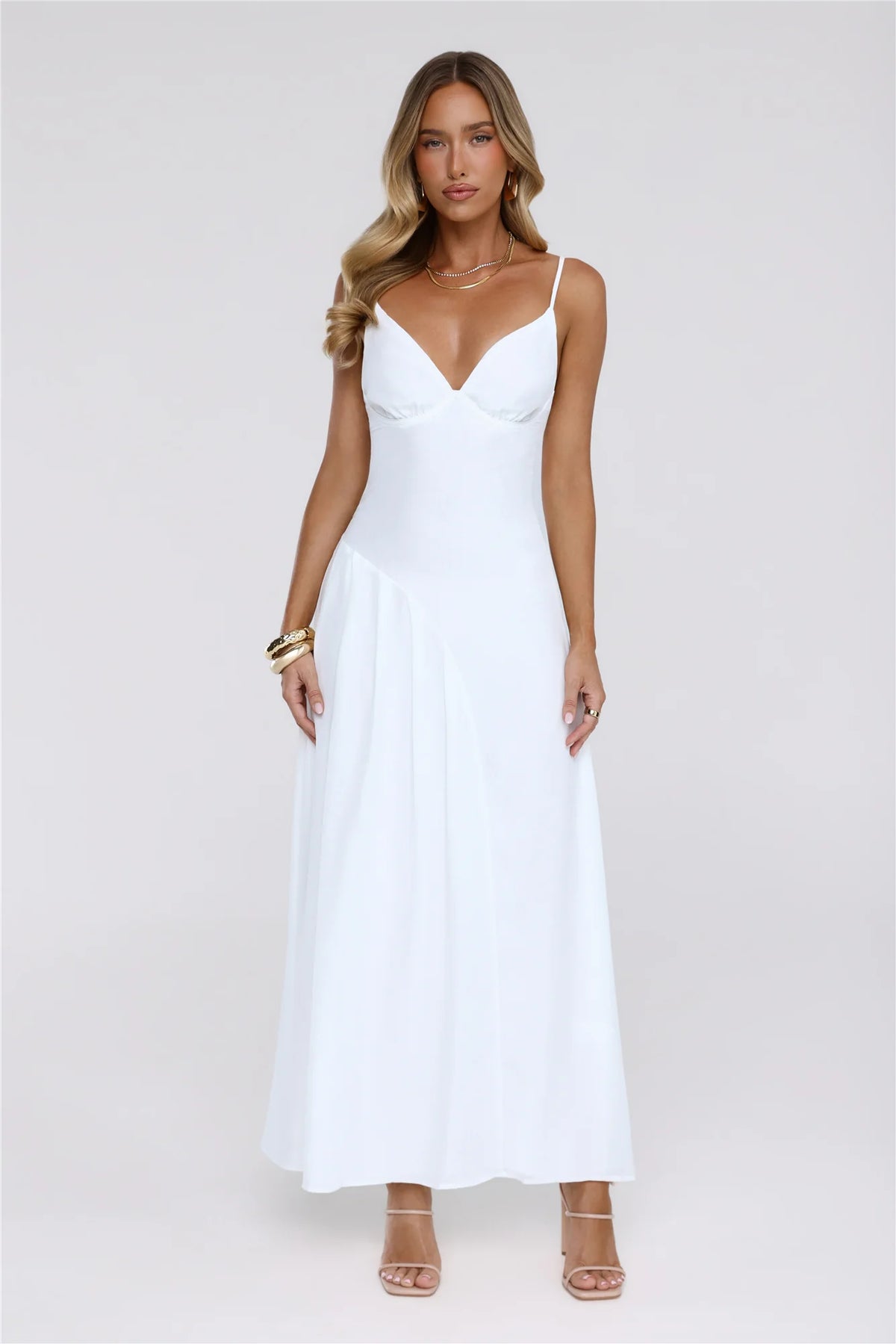 Gilded Whisper Maxi Dress Blue
