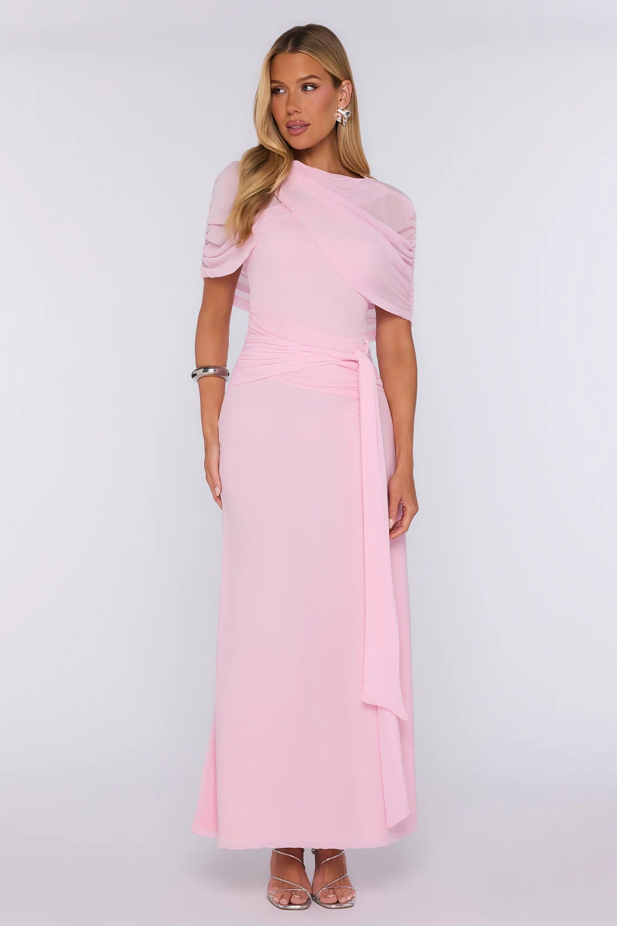 Starlit Nights Mesh Maxi Dress Pink