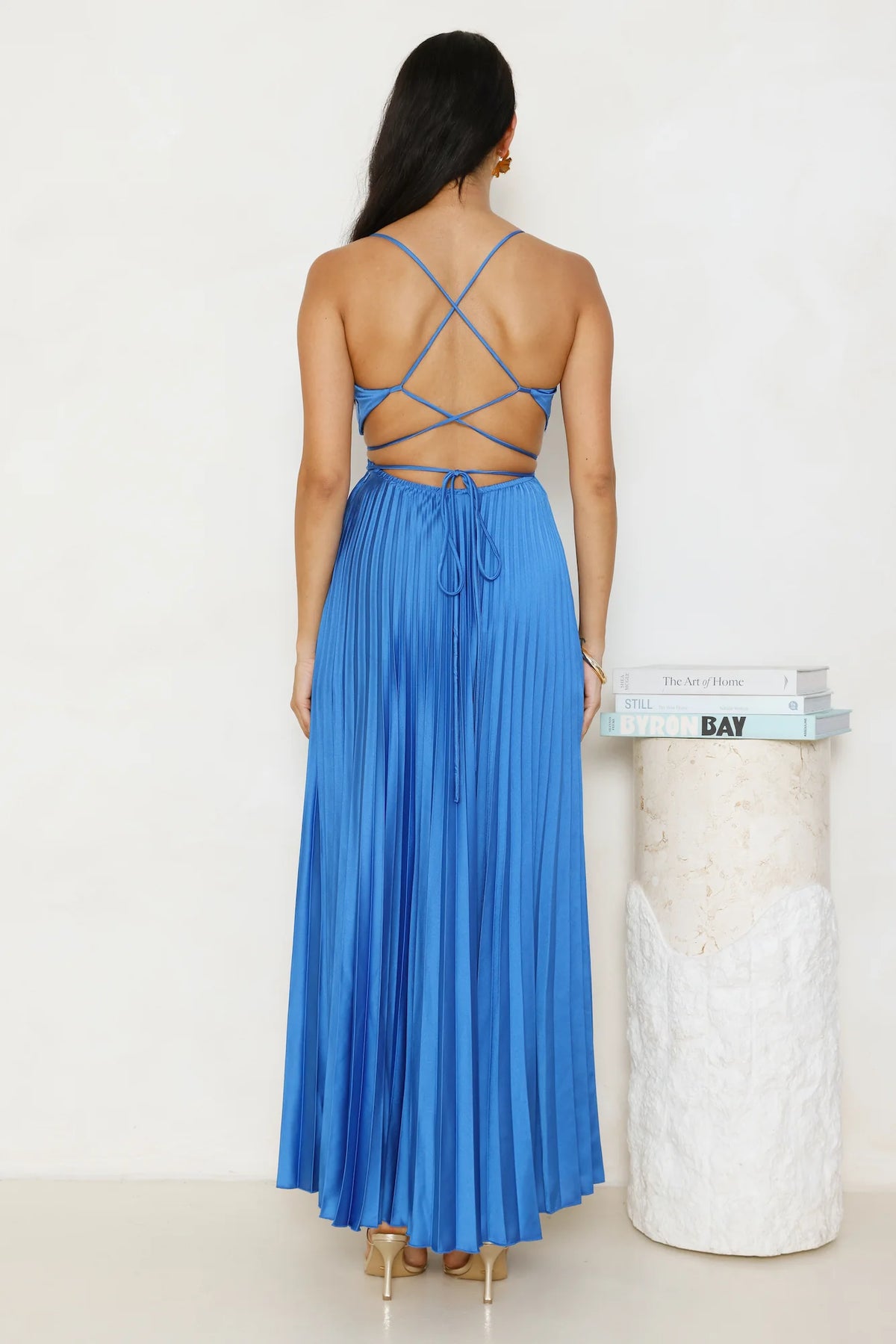 Solara Satin Maxi Dress Brown