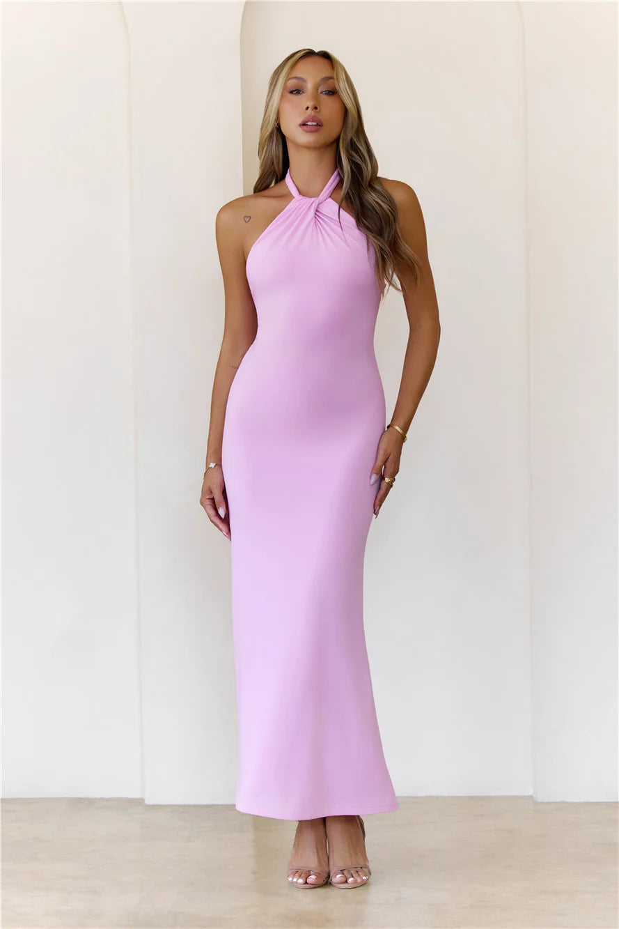 Sparkalina Halter Maxi Dress Blue