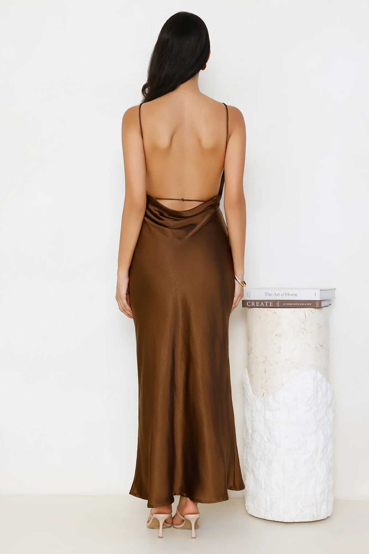 Unveiled Sophistication Satin Maxi Dress Ruby