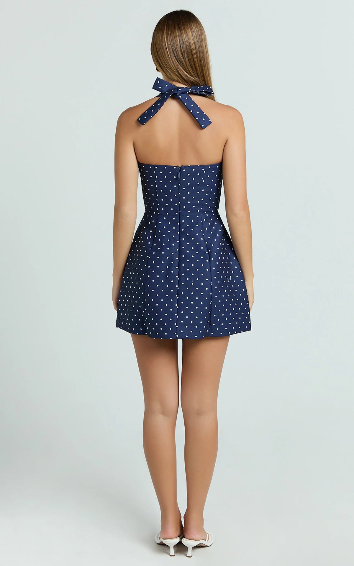Dante Mini Dress - Halter Neck Tie Tulip Skirt Dress in Red