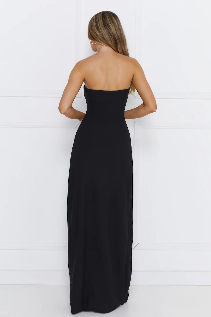 Dazzling Desires Strapless Maxi Dress Black