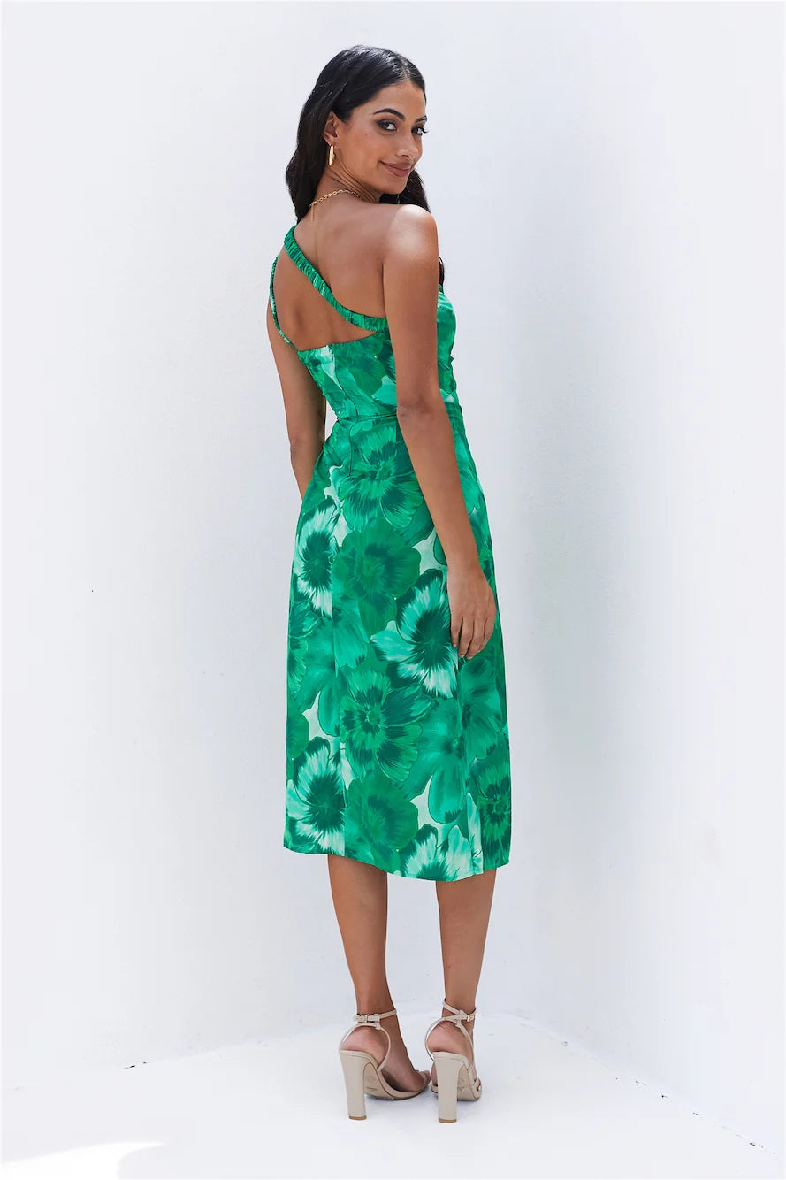 Island Beaches Midi Dress Red