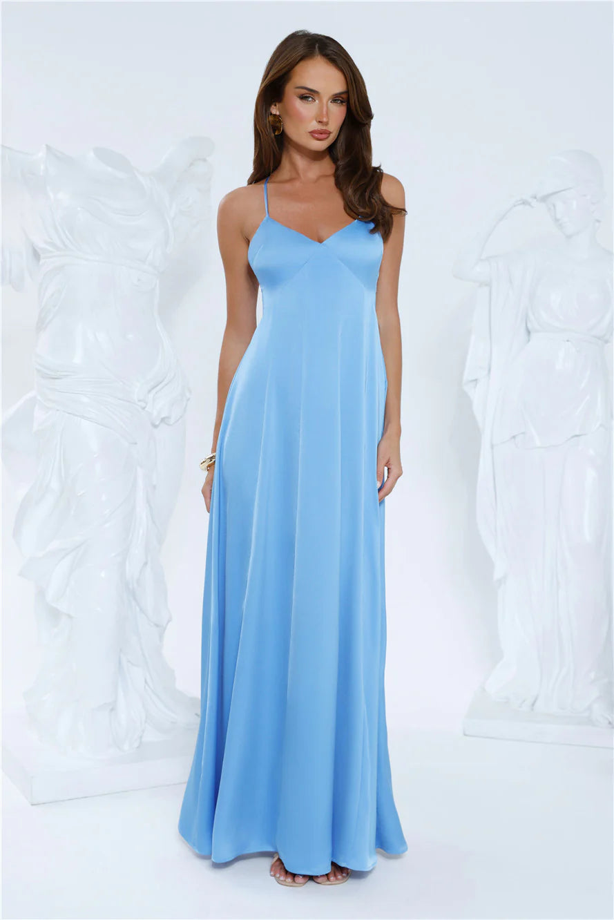 Luxe Horizon Satin Maxi Dress Red