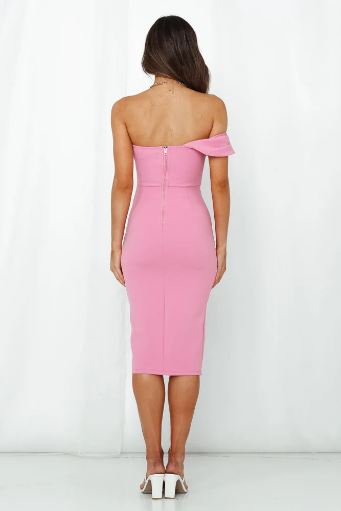 Limelight Lover Midi Dress Hot Pink