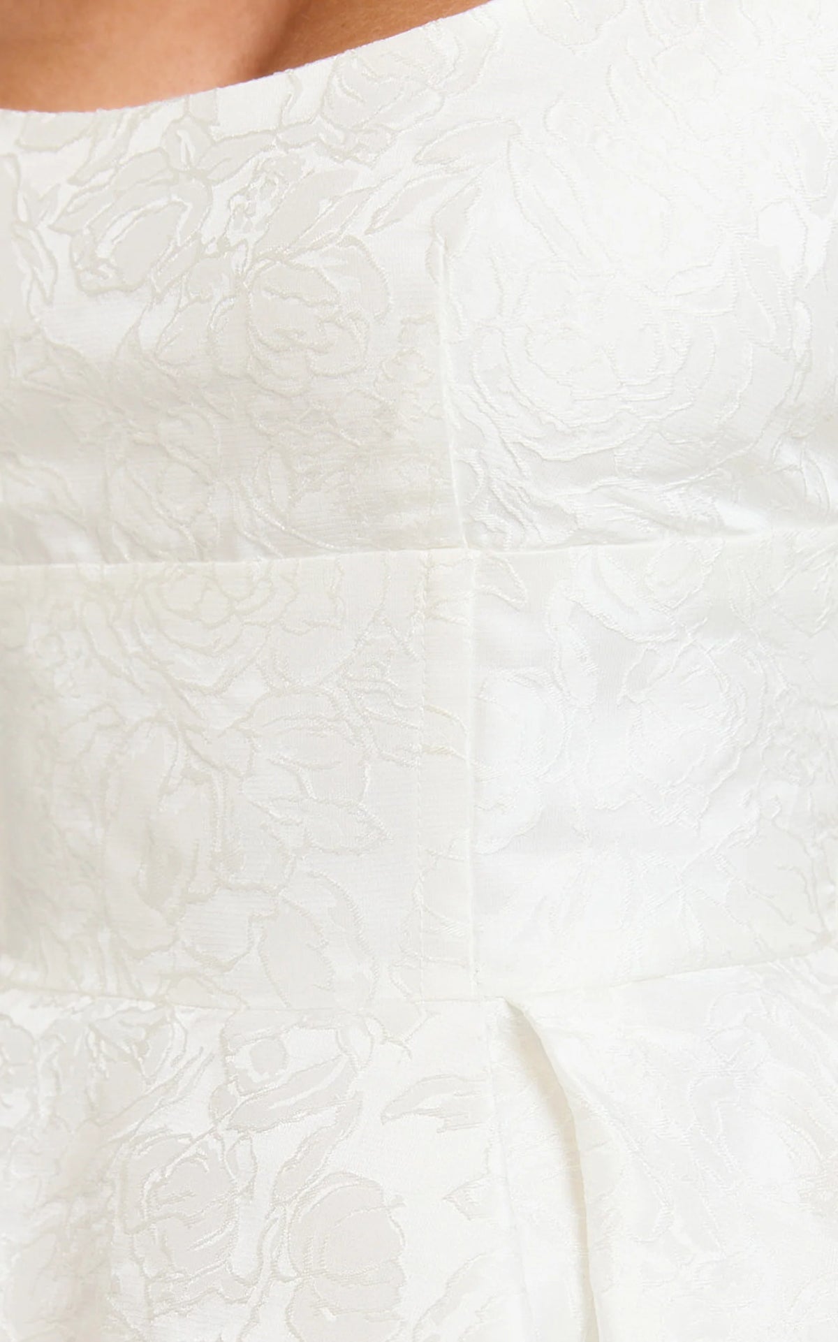 Stephane Mini Dress - Corset Scoop Neck Fit and Flare Dress in Ivory