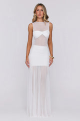 Sheer Glow Mesh Top Ivory
