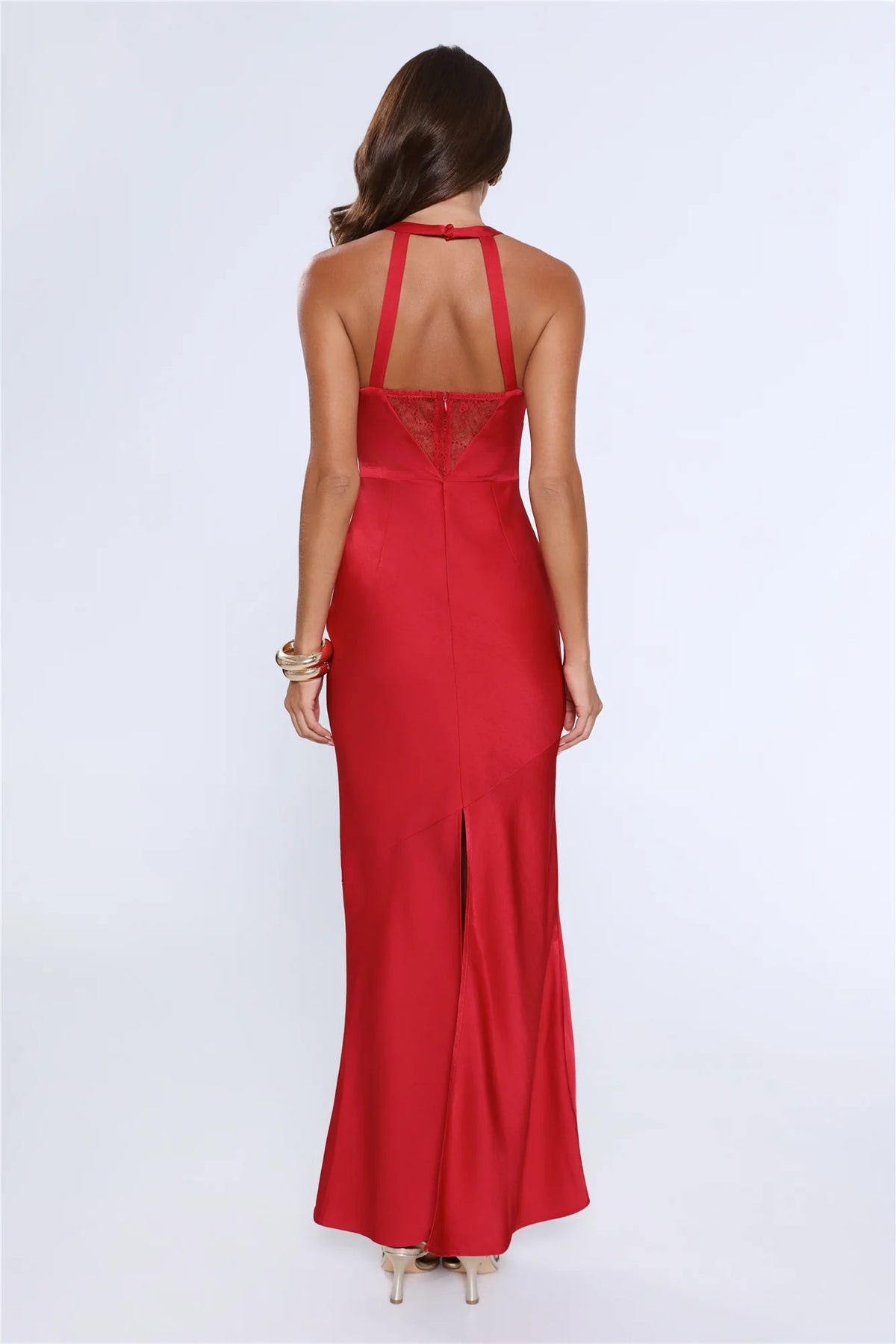 Spotlight Energy Satin Maxi Dress Lemon
