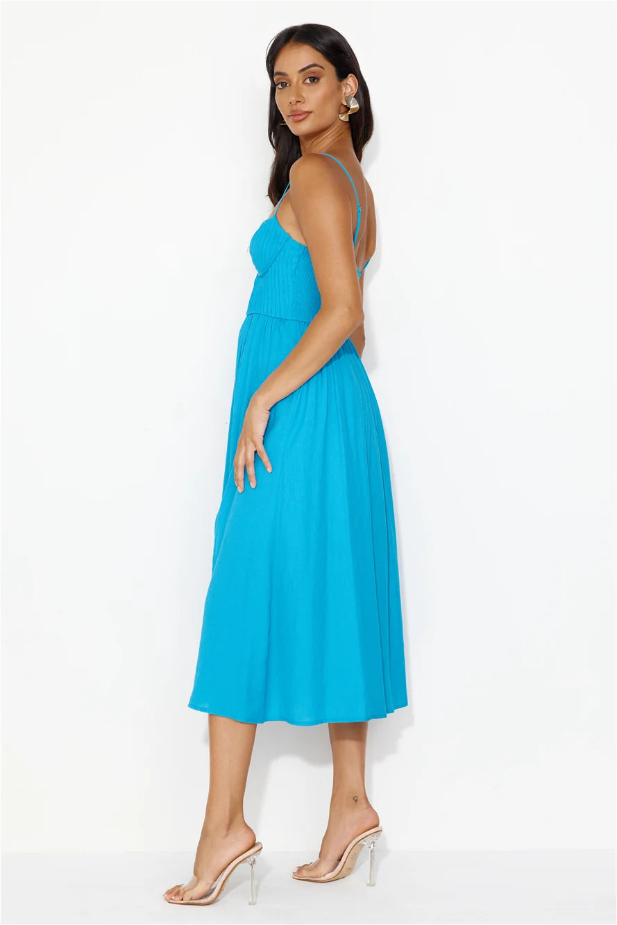 Channeling Moods Midi Dress Pink