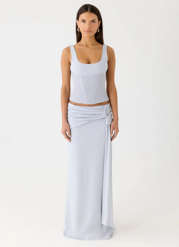 Romana Maxi Skirt - Misty Blue