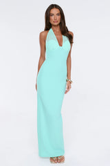 Powerful Silhouette Halter Maxi Dress Mint