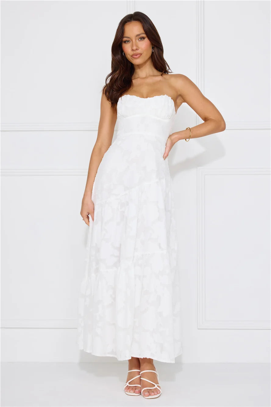 My Best Strapless Maxi Dress Blue