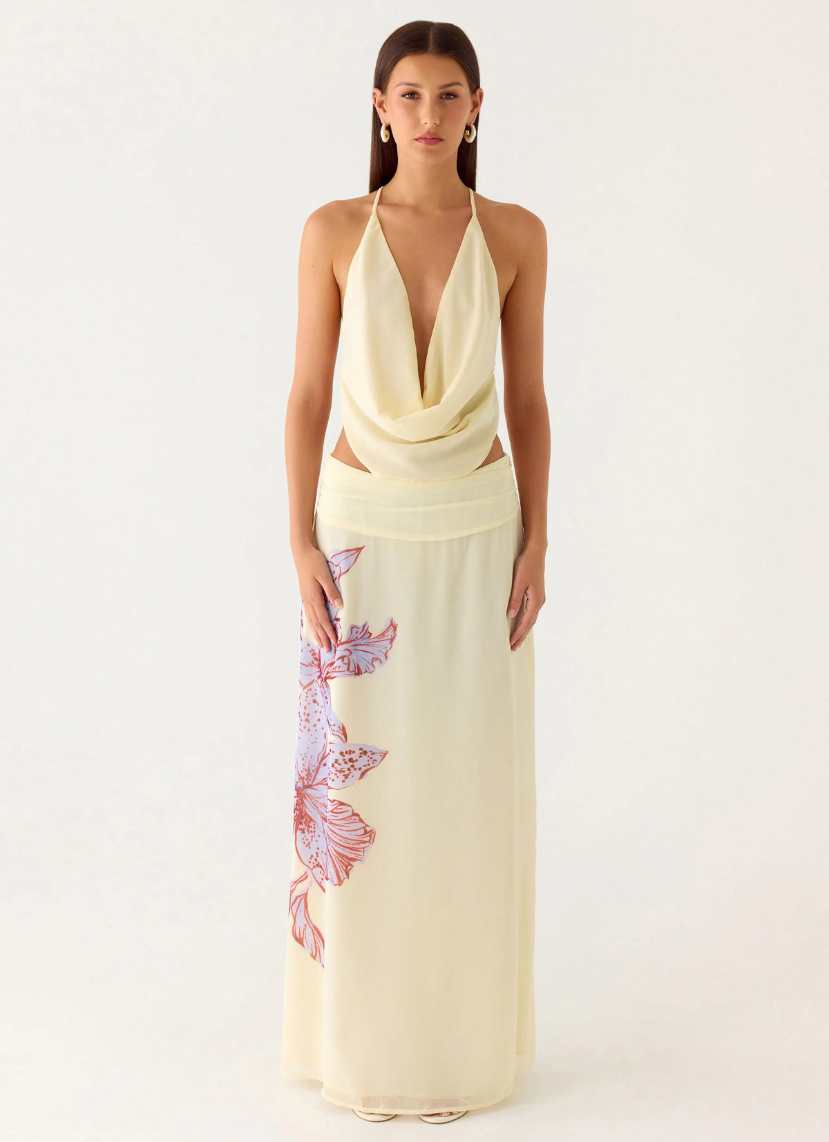 Sweet Charm Cowl Neck Top - Ivory
