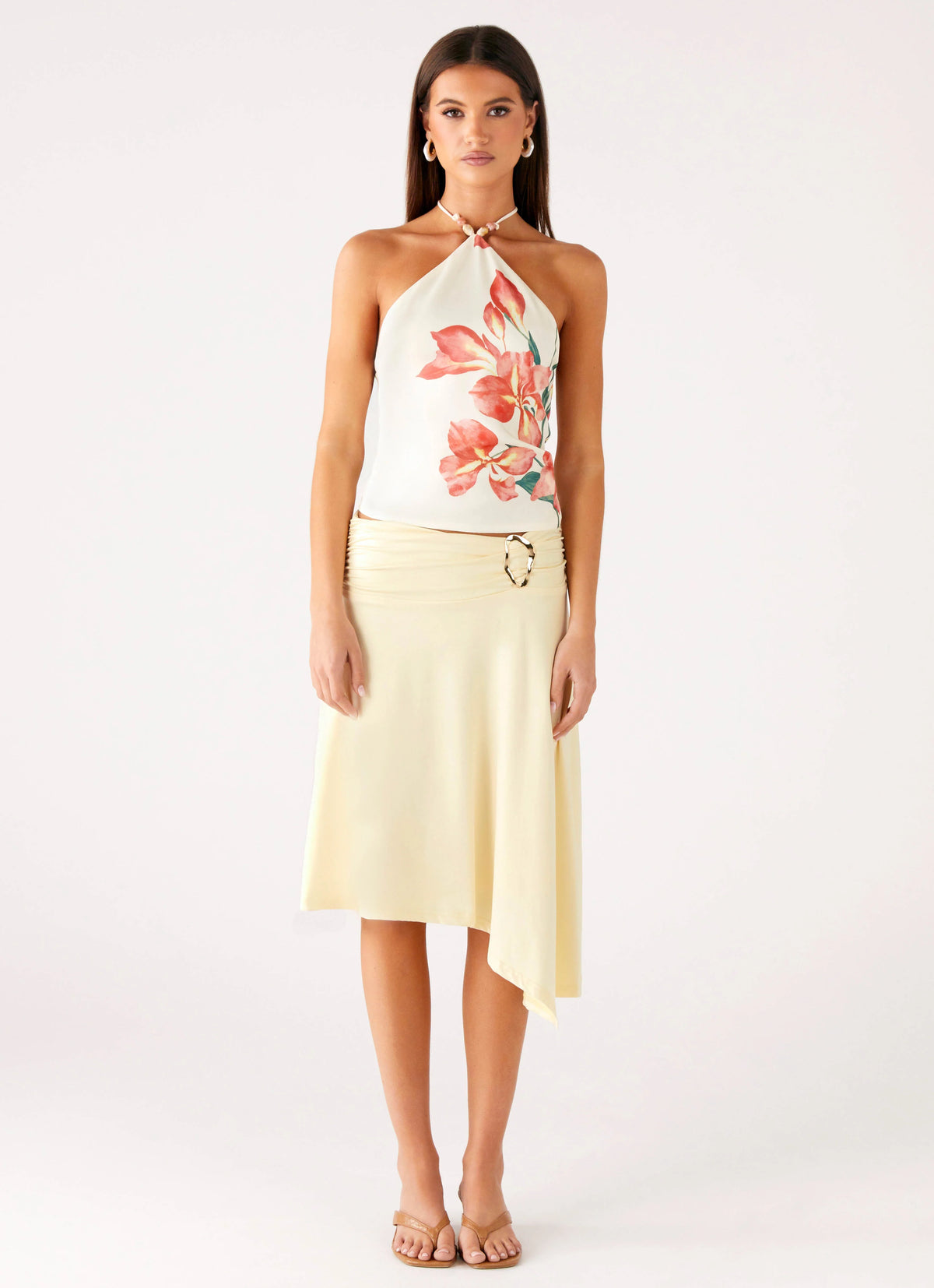 Loreta Beaded Tie Back Top - Siena Floral