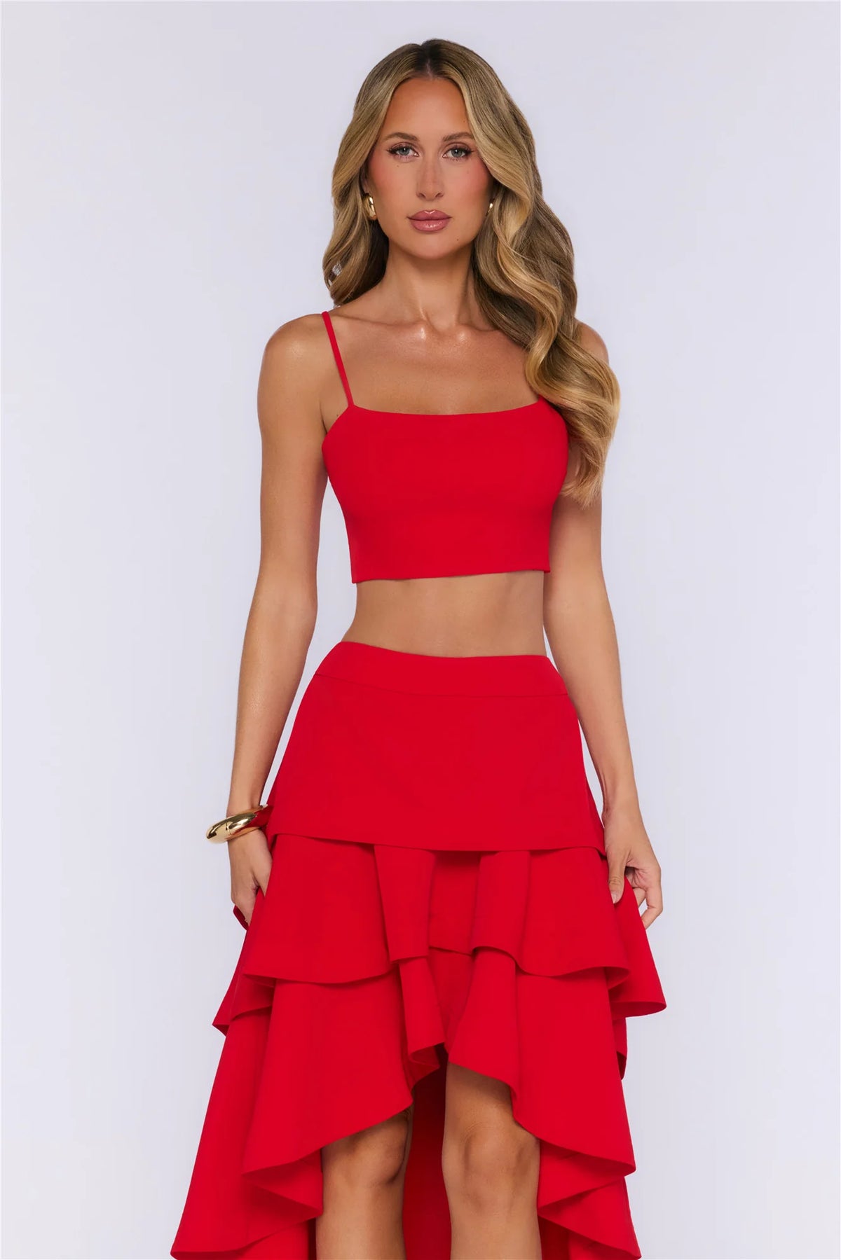 Rosy Love Crop Top Red