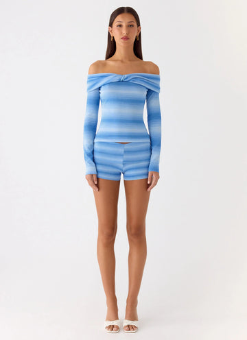 Lay Back Knit Shorts - Cerulean
