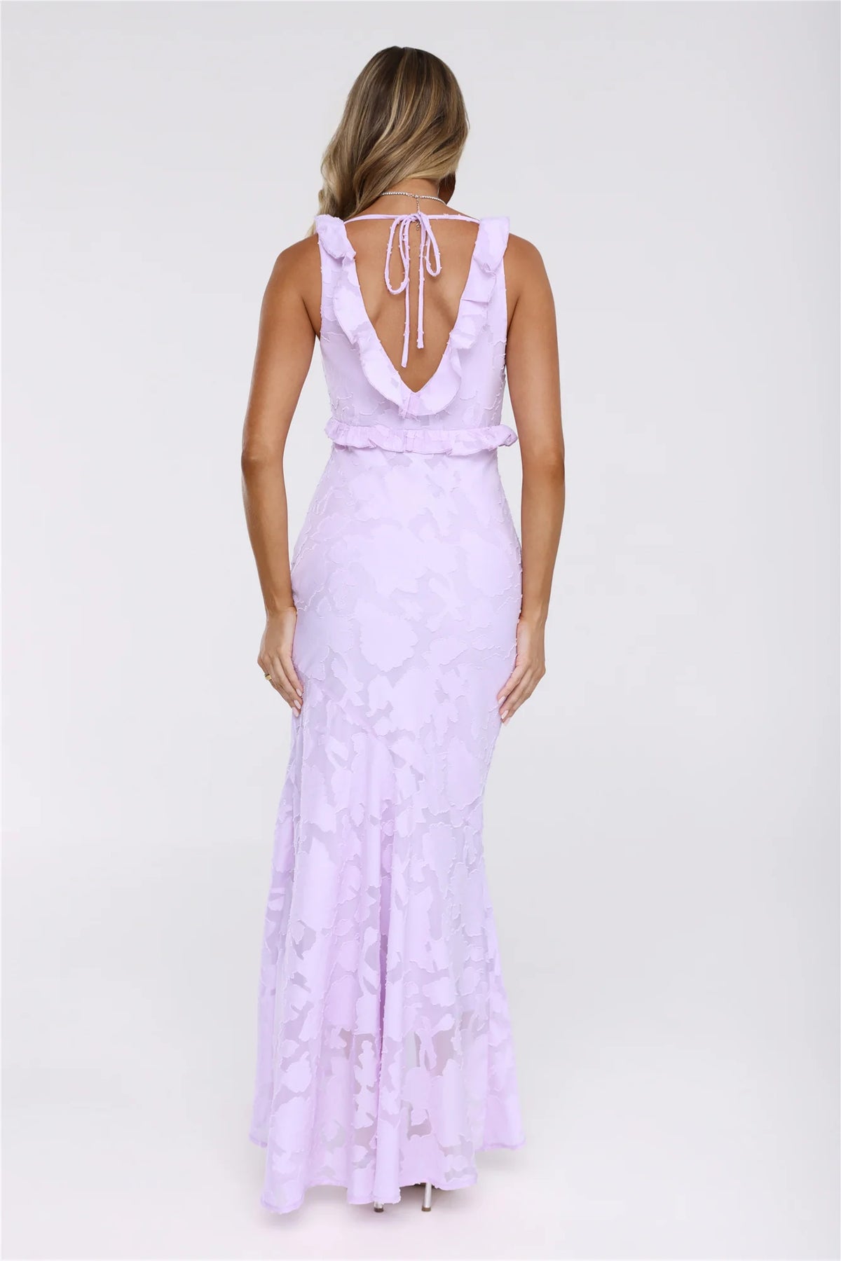 Shimmer Petal Maxi Dress Navy