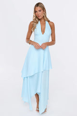 Styled For Tonight Halter Midi Dress Aqua