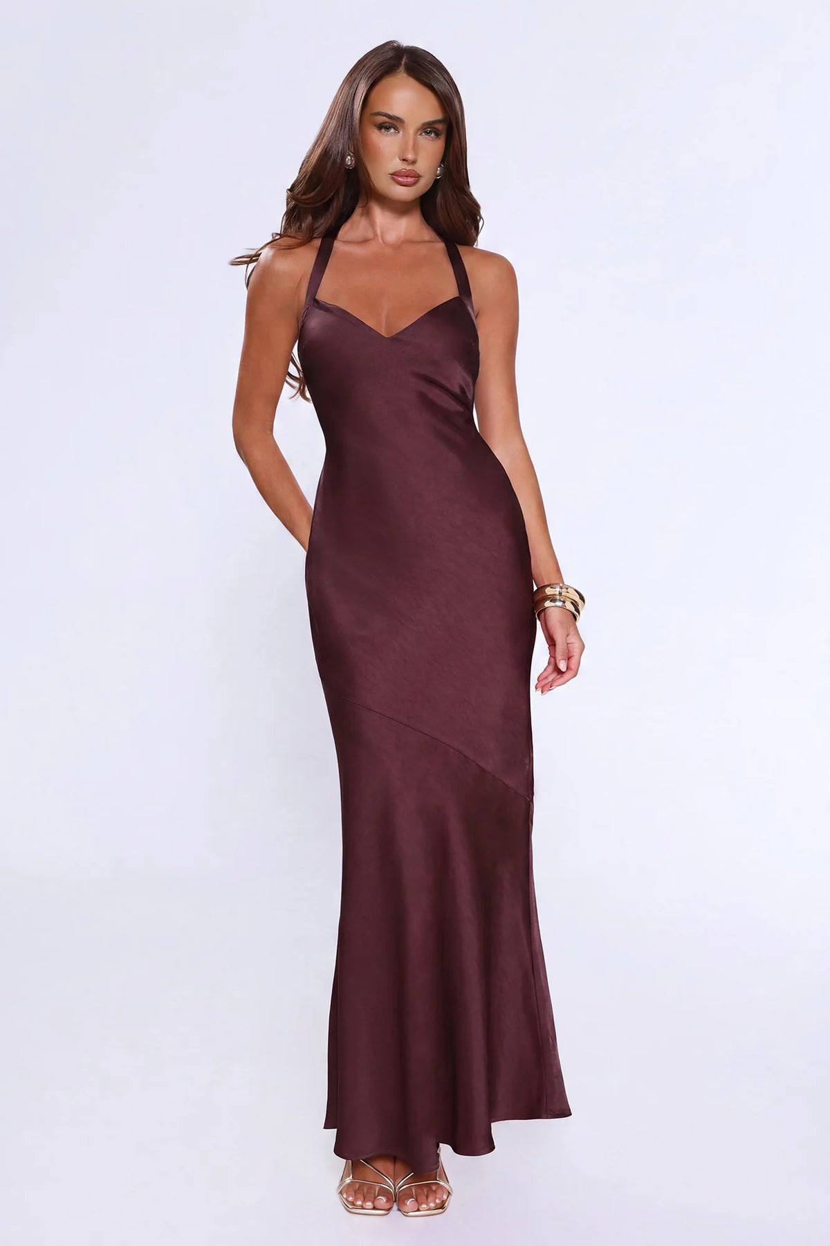 Spotlight Energy Satin Maxi Dress Lemon