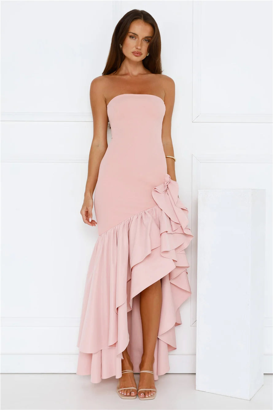 Extravagant Events Strapless Maxi Dress Pink