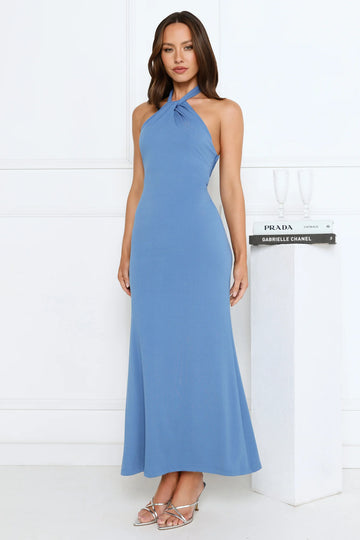 Sparkalina Halter Maxi Dress Blue
