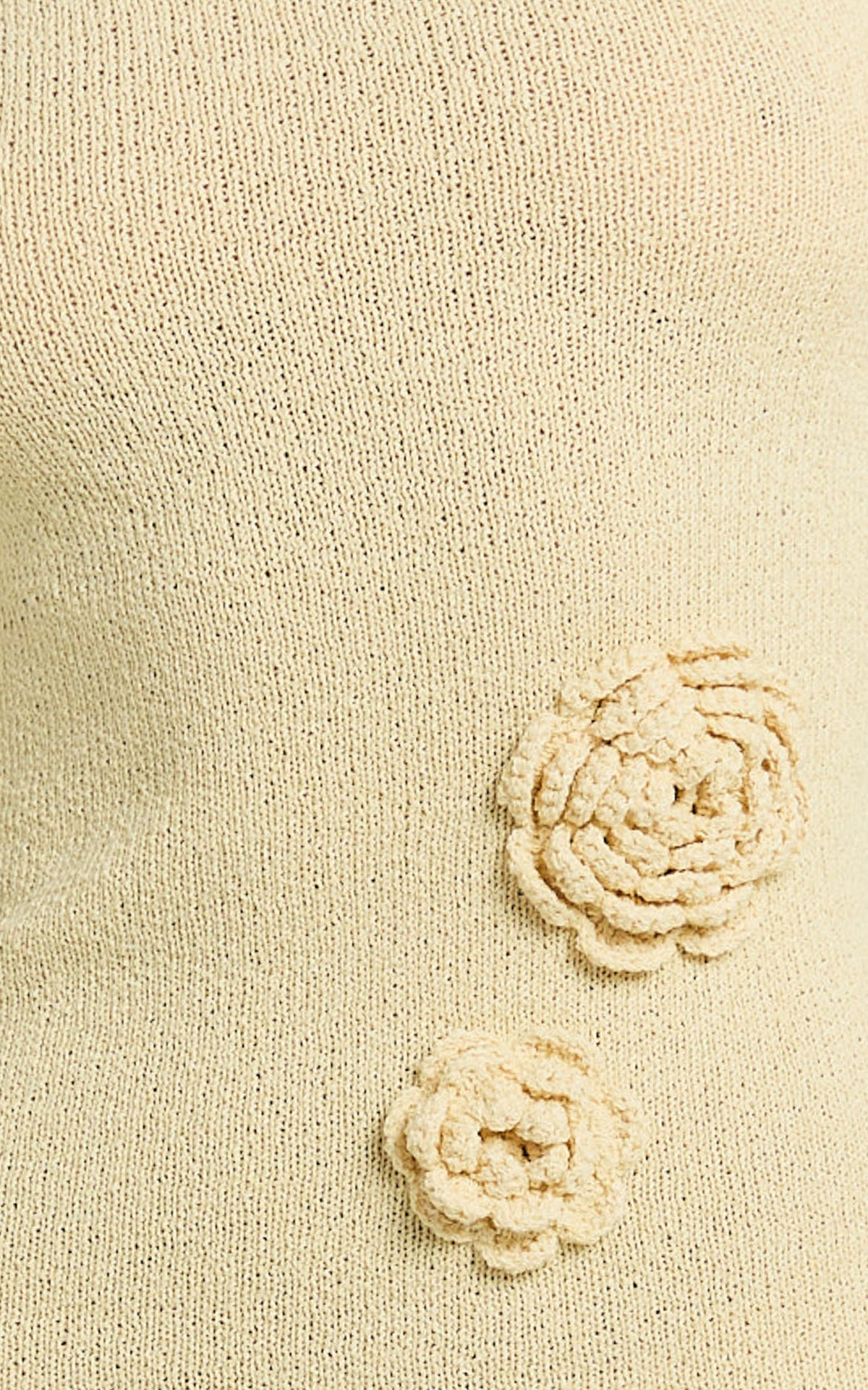 Daisy Mini Dress - Tipped Shoulder 3D Floral Knit Dress in Lemon