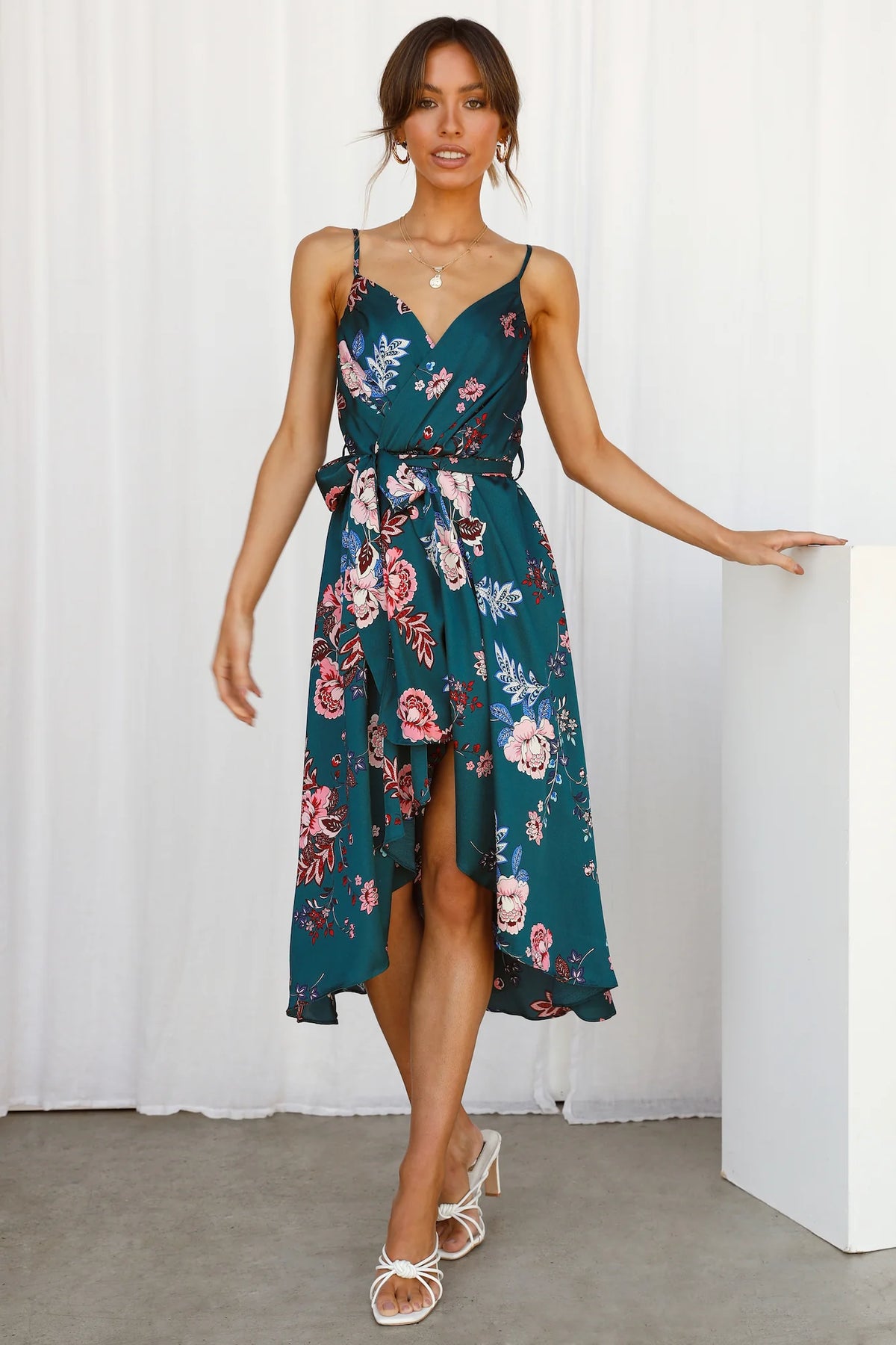 Falling In Style Midi Dress Navy