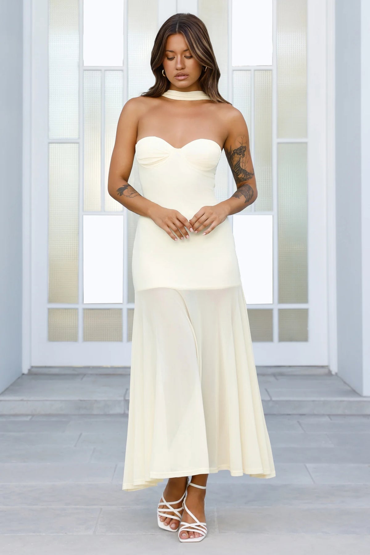 Serene Sway Strapless Maxi Dress Red