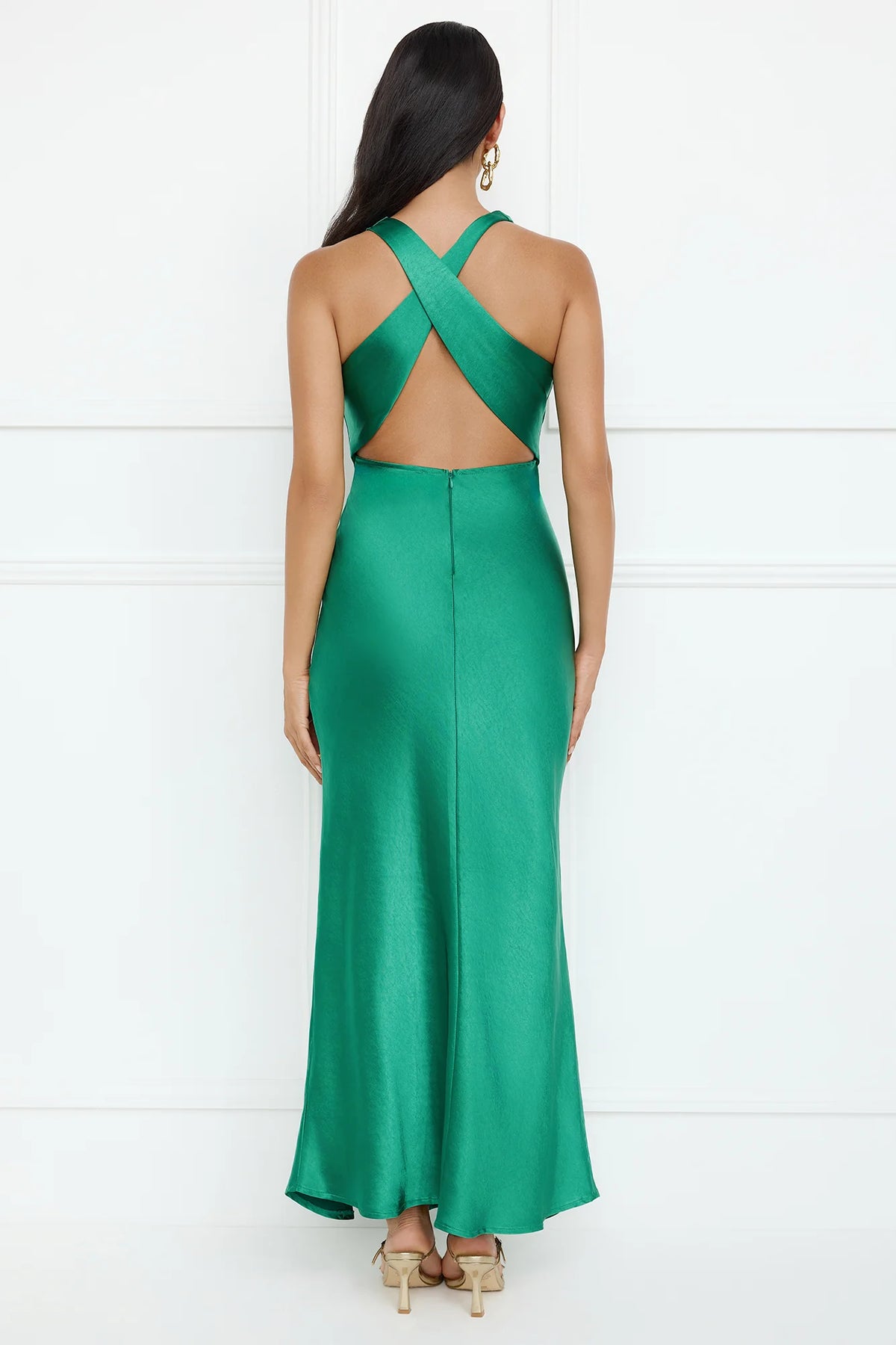 Eden Satin Maxi Dress Rose